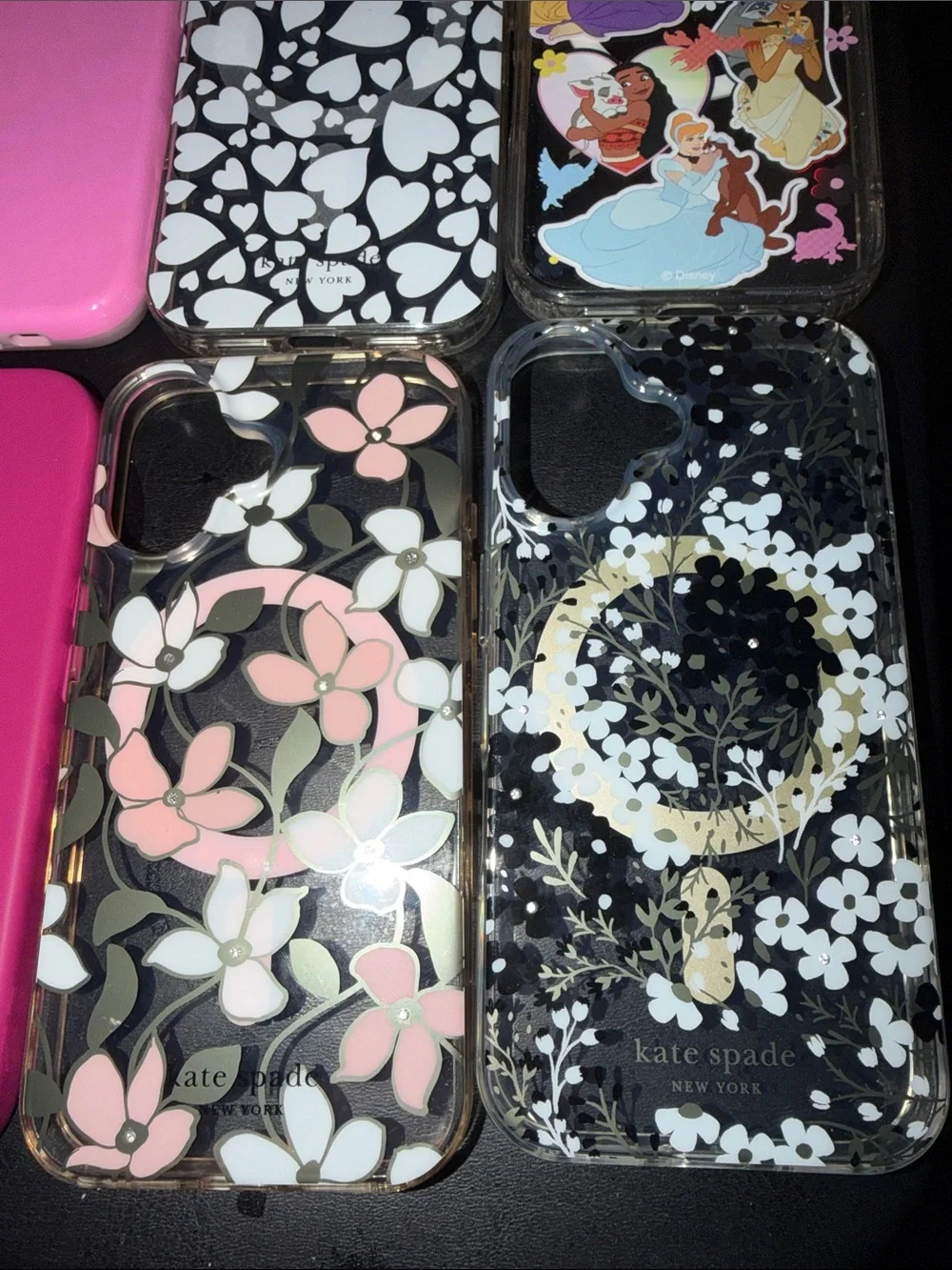 kate spade Pink & Blue Floral and Glitter iPhone Case Lot